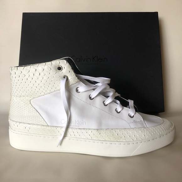 CALVIN KLEIN COLLECTION High Top Leather Sneakers - Picture 2 of 8